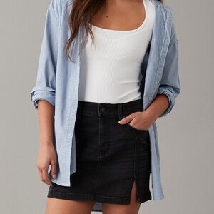 AE Black Denim High Waisted Mini Skirt